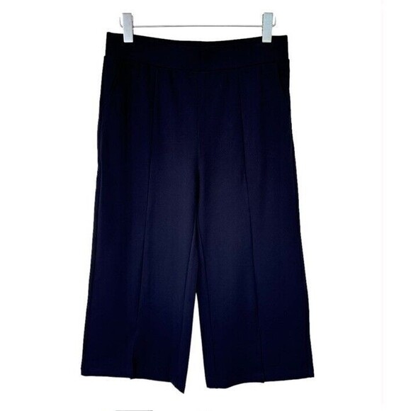 Tapata Wide Leg Capri Pants Navy Versatile Pockets High Waist Casual Large NEW - Picture 3 of 14